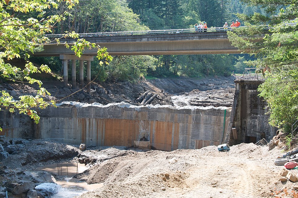 Hemlock Dam partially removed