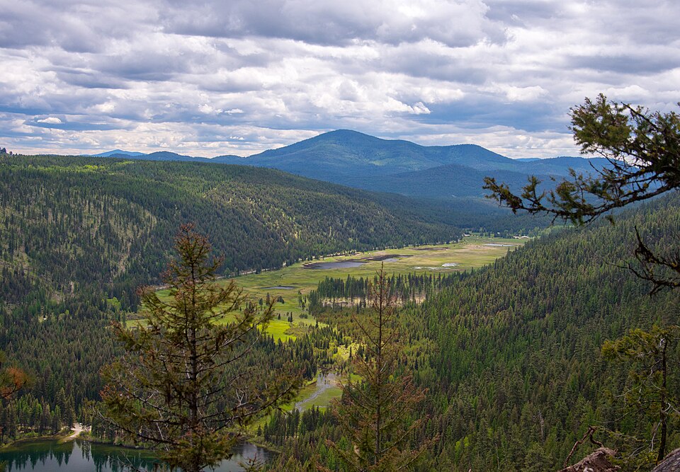 Bonaparte Lake and marshlands from the Pacific Northwest Trail.